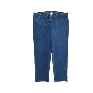 C.D. Daniels Pull On Straight Jeggings Women's size 2X Dark Wash Blue Denim Jean